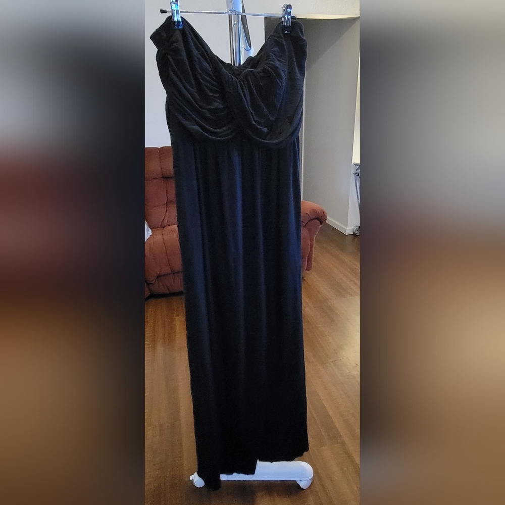 DG2 by Diane Gilman Elegant Black Strapless Jumpsuit
